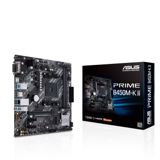 Desktop PRIME B450M-K II,Motherboard,micro ATX,M.2, H/DVI-D/D-Sub, SATA 6 Gbps, 1 Gb, USB 3.2 Gen 1 Type-A, BIOS FlashBack