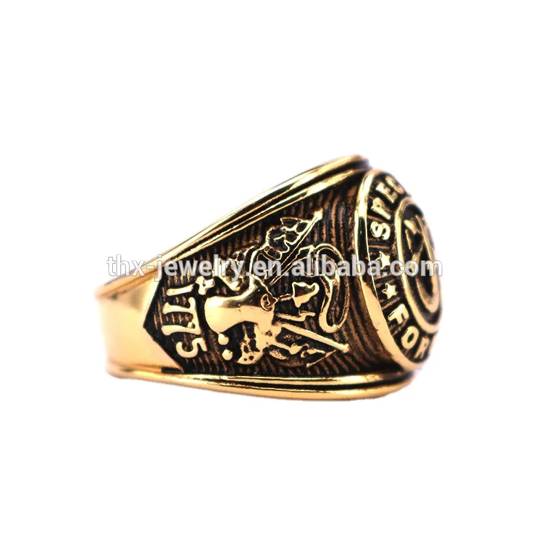 Special Forces Military Ring Wholesale,Gold Color Army Military Ring for Men,Military Force Army Ring