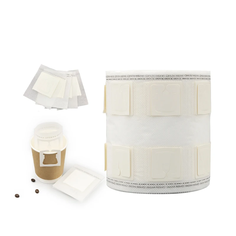 Wholesale Unbleached Eco-friendly Non-woven  Food Grade Hanging Ear Coffee Bags Drip Coffee Empty Filter Bag In Rolls