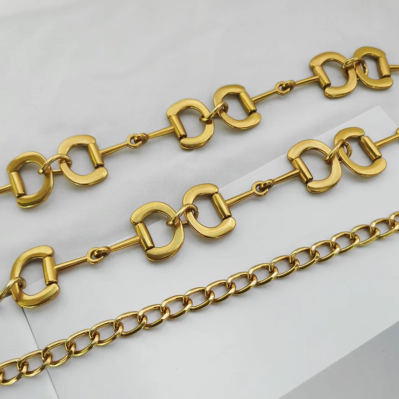 Hot Sale Women Fashion Thick Ring Chain Belts for Women Lady Fancy Metal Chain Belt