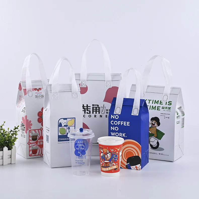 Free Sample Custom Logo Size Non Woven Aluminum Foil Insulated Lunch Box Picnic Tote Grocery Thermal Shopping Cooler Bag