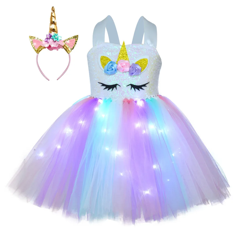 New Arrival Unicorn Dress 2 To 12 Years Summer Party Dresses For Baby Girls