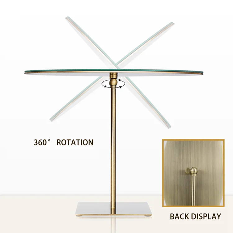 Wholesale Retro Bronze Alloy Metal Dresser Desktop Mirrors Decorative Bronze Beauty Vanity Makeup Mirror