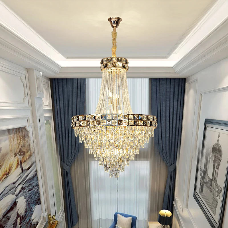 Factory nice design Fashion Custom Living Room Wedding Staircase Interior Decoration Home Modern Crystal Chandelier