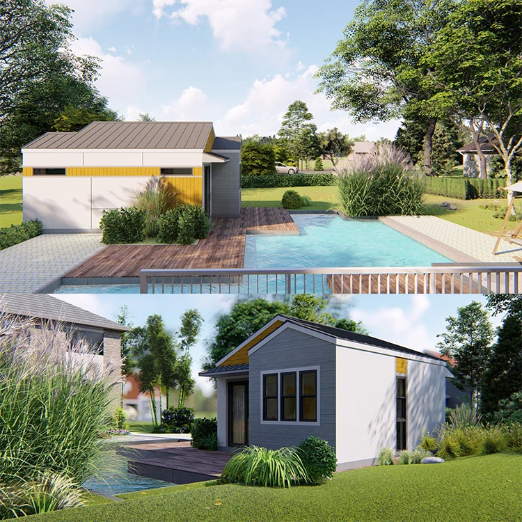 Quacent Prefabbricato крошечный сборный дом 3 спальни двухместная кабина современная быстрая установка дизайн