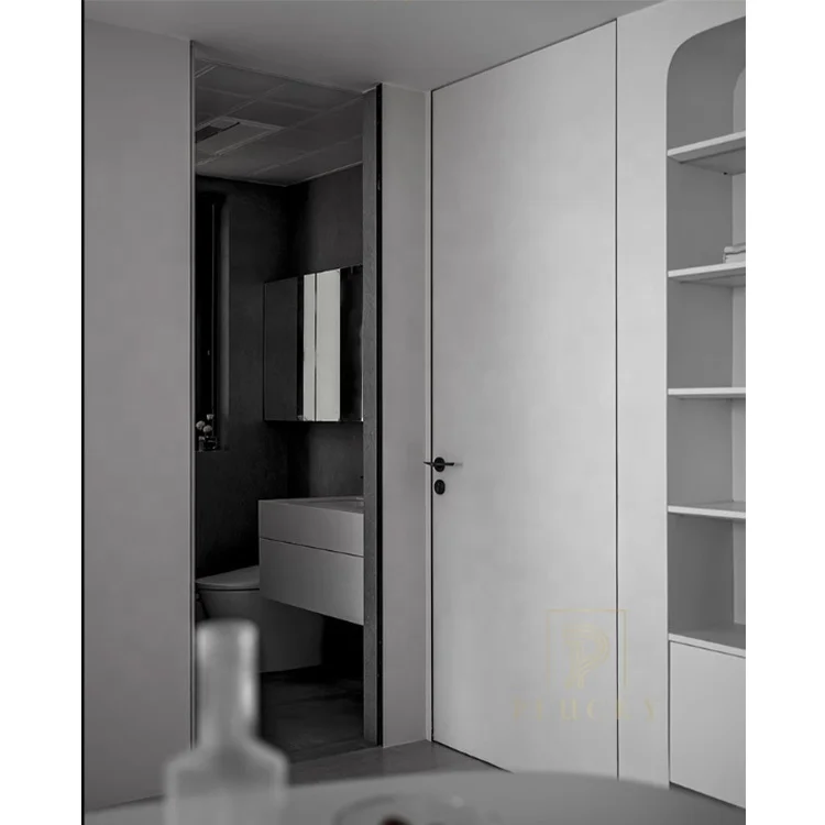 Decorative white DIY paint  invisible frame wall hidden interior door