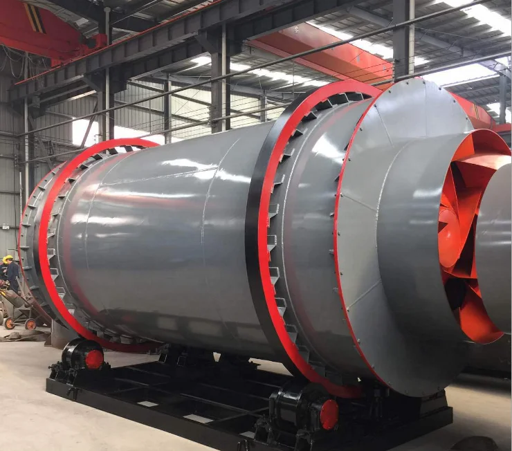 Quartz sand drying system three cylinder stainless steel rotary drum clay gypsum plaster dryer