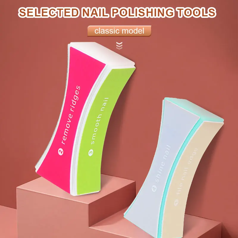 High quality new design 4 sides mini nail file sanding block buffer manicure nail art care tool for home salon
