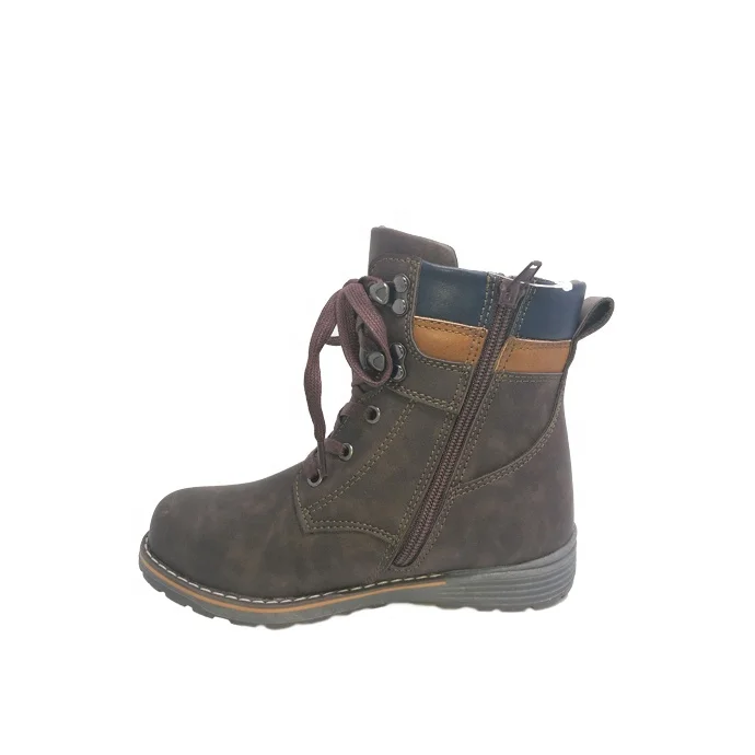 Brown Calf Martin Winter Autumn Children Kids Fashion Latest Sport Casual Stylish Luxury Leather Toddler Boys Warm Boot Shoes