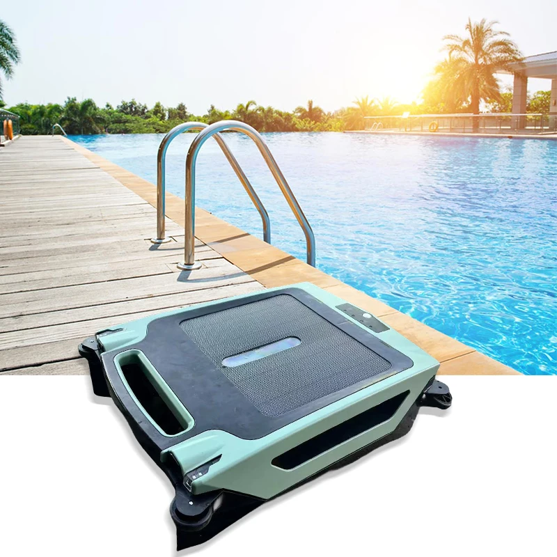 Solar Powered Robotic Pool Skimmer with Dual Charging Options and 18-Hour Continuous Cleaning Battery Power