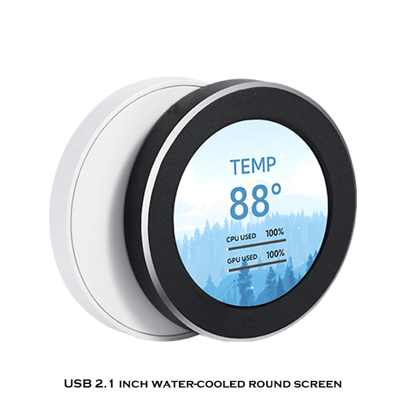 2.1 Inch IPS MINI PC CPU AIO Water Cooling Monitor 120/240/360,DIY Dynamic Temperature Display,USB Cabinet Gamer Screen Aida64