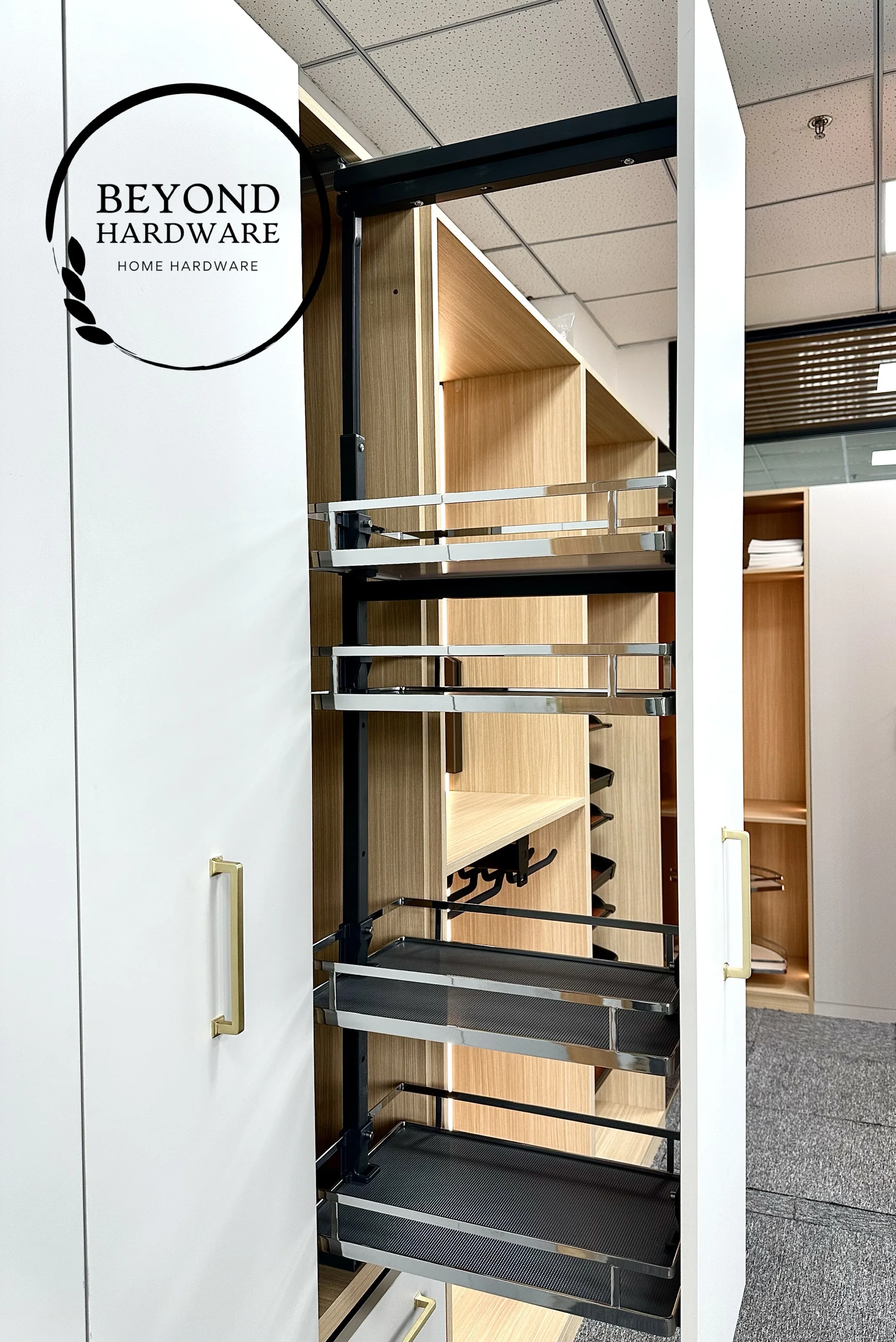 Manufacturer Soft Closing Pull Out Tall Pantry Organizer Unit Pull Out Pantry Organizer Pantry MDF for Kitchen Storage