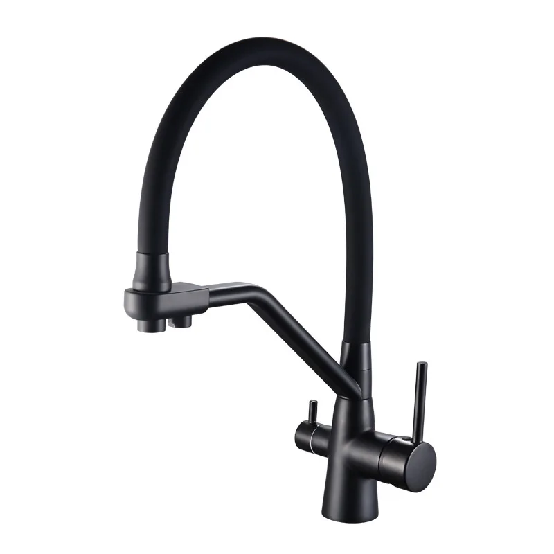 Factory direct sales brass kitchen cold and hot universal rotating deck mounted faucet