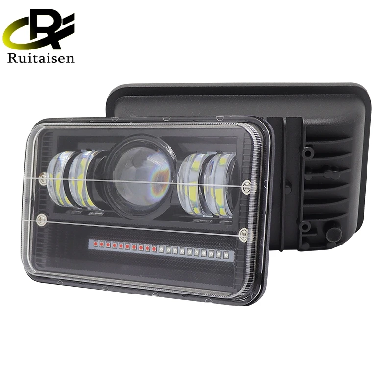 7 inch 40w car led headlight red and blue warning light For Car Headlight Auto DRL High/low Flashing Light Off-road Truck JEEP