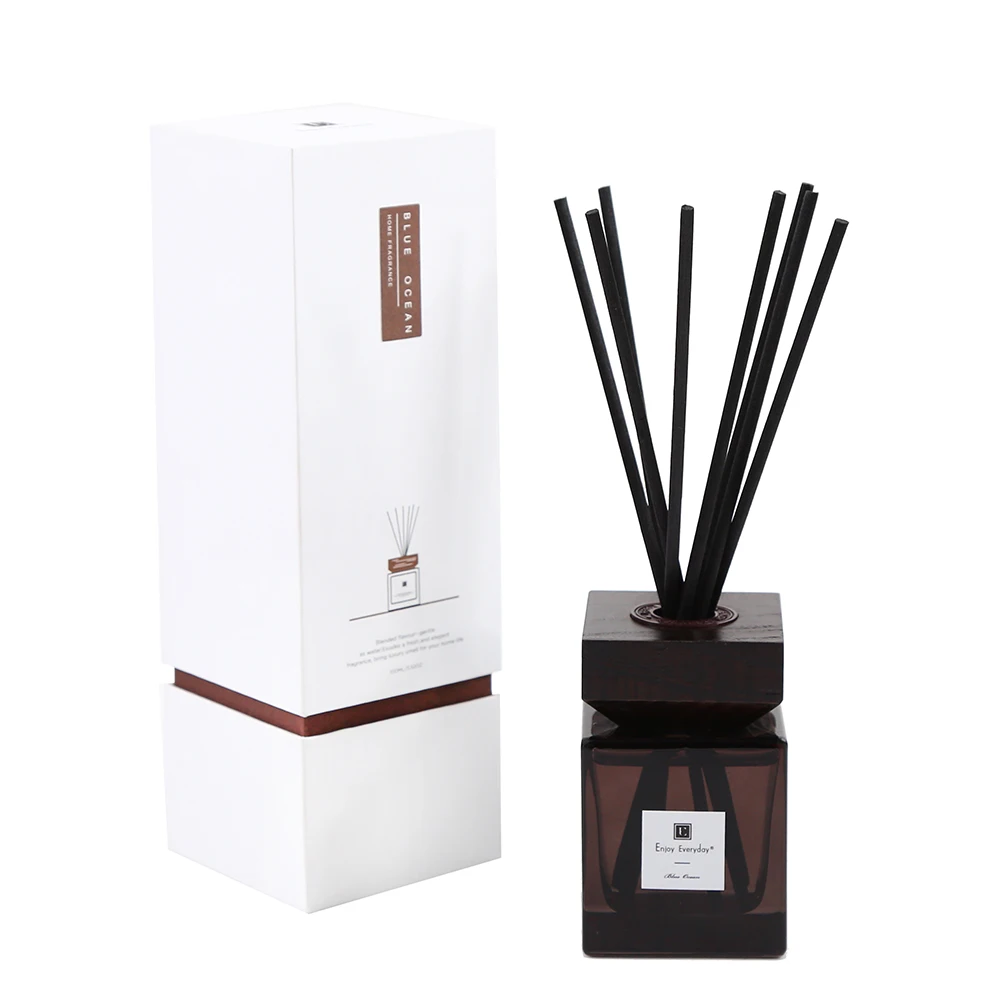 Hot sale fragrance aroma reed diffuser with black color fiber sticks wellness home air freshener scented diffuser reed