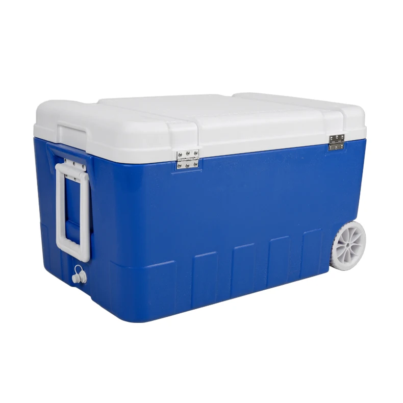 130L Outdoor Large Cooler Box Fishing Plastic Icebox Seafood Meat Frozen Fresh Ice Chest Box