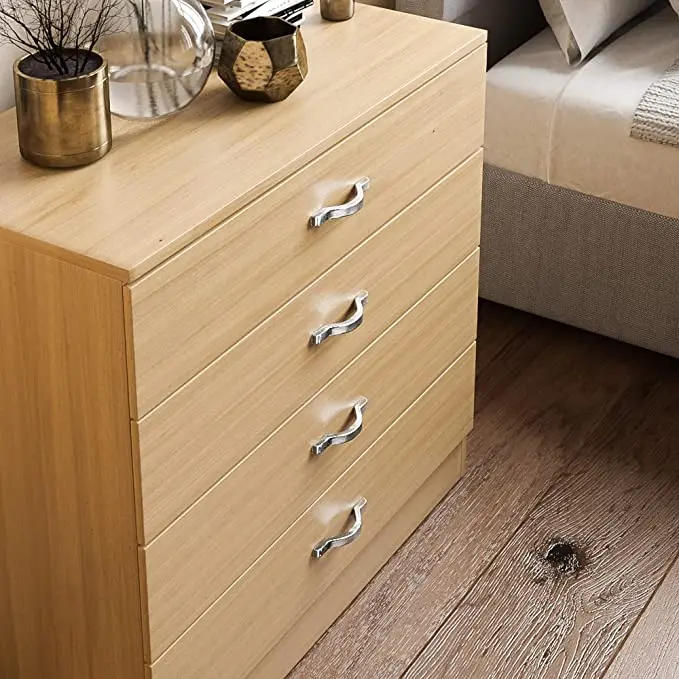Pine Chest of Drawers 4 Drawer With Metal Handles and Runners Unique Anti-Bowing Drawer Support Bedroom Furniture