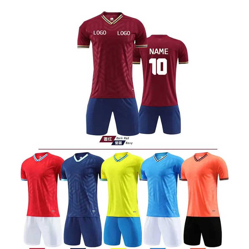 2023-2024 New Design Custom football uniform Printed embroidery logo Sublimation printing Soccer  uniform