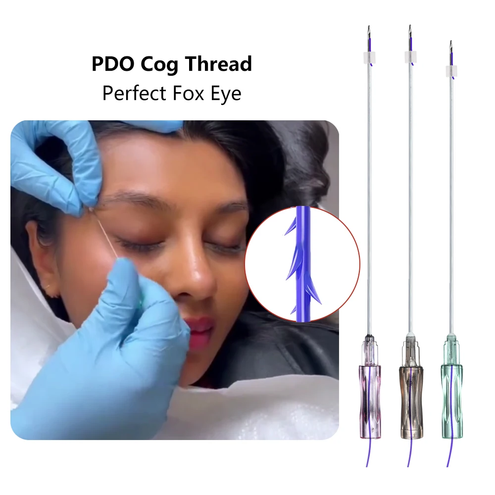 Ce Collagen Face Lift 18G 120mm Blunt w V Line Korea Pdo Thread Hilos Faden 6D Cog