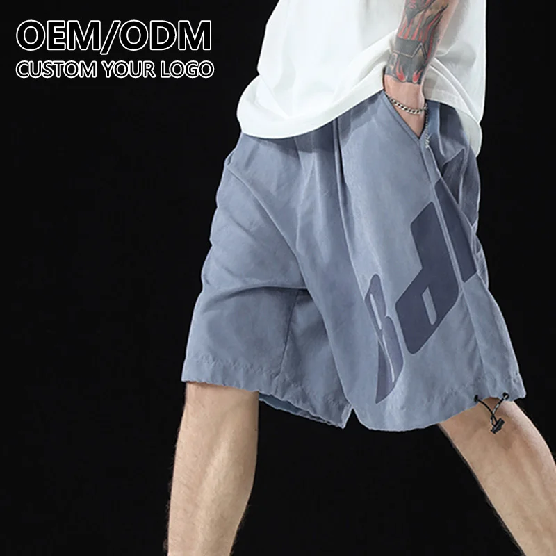 Wholesale Summer cotton sports Short Pants Custom Logo Printing Solid Color Beach Swim Casual Shorts pant