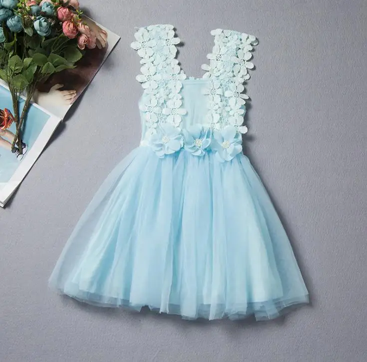 Flower Kids Party Dress For Girl Birthday Fancy Children Bridesmaid Costume Girl Brand Baby Tulle Tutu Wedding Dress 3-8 Years
