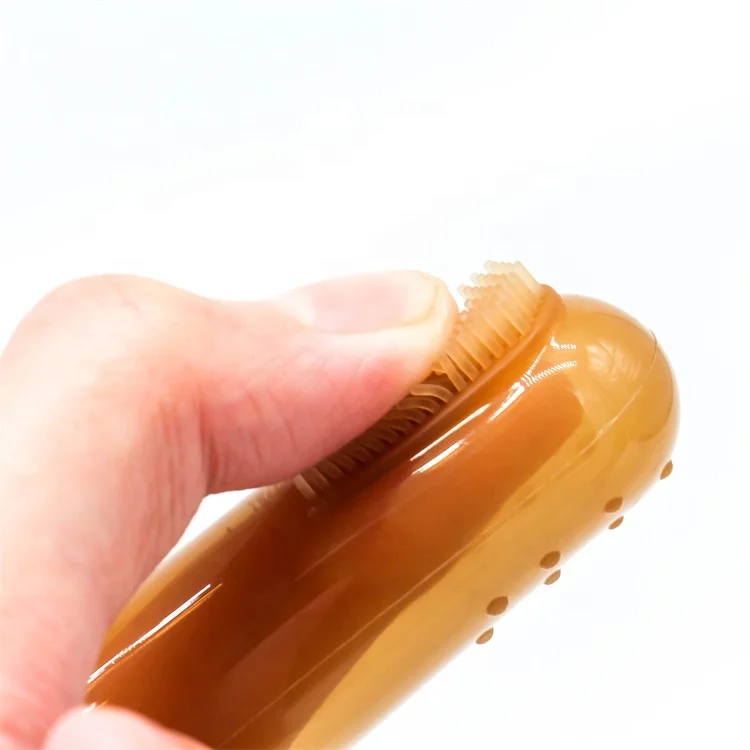 Silicone infant tooth brush training soft teether baby Tongue Scraper Cleaner Finger toothbrush for dogs pet