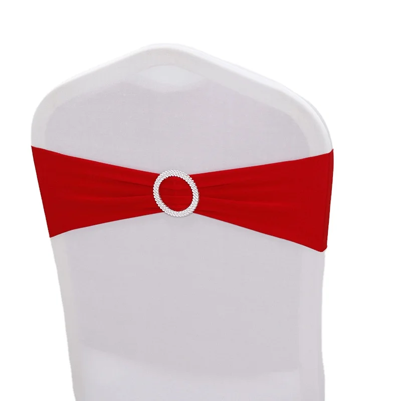 Stretch Chair Sashes Bows Chair Bands with Buckle for Wedding Hotel Banquet Birthday Party Decorations