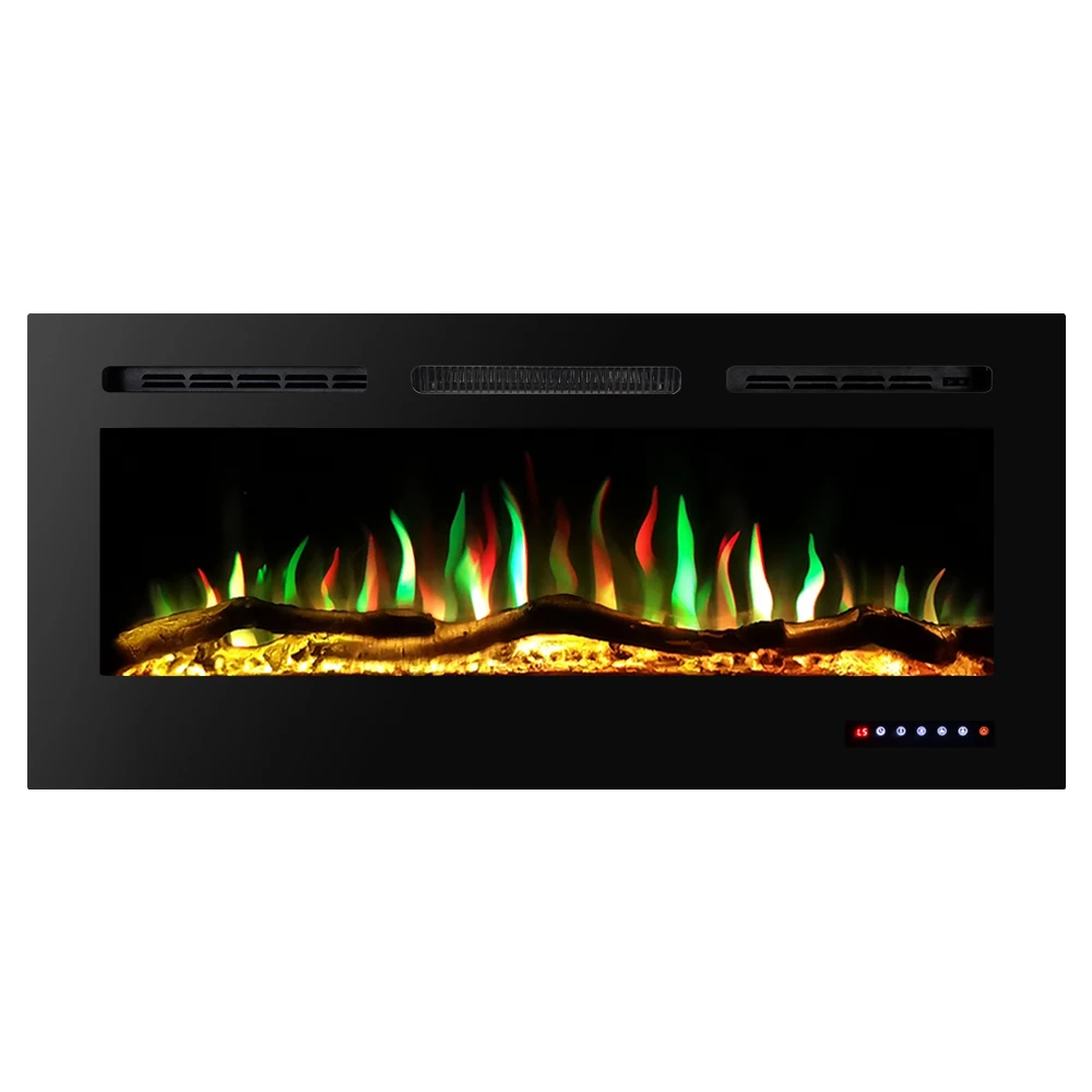 3d decor led light master rolling fire flame indoor slim wall mounted recessed electric fireplace for living room bedroom