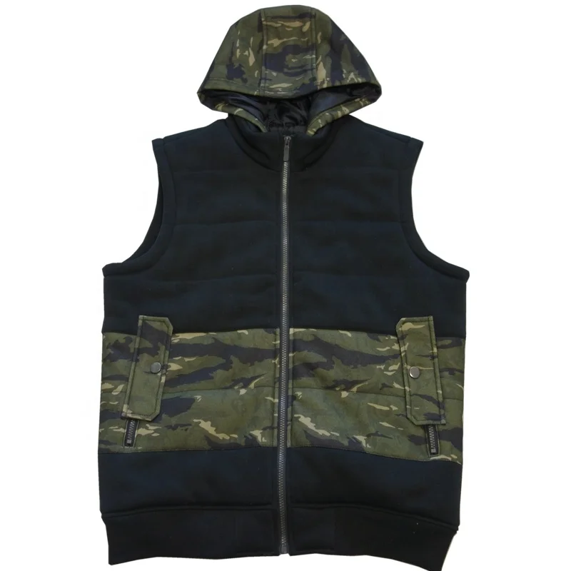 
Oem Service Hot Sale High Quality Hood Fleece Mens Padded Winter Sleeveless Vest 