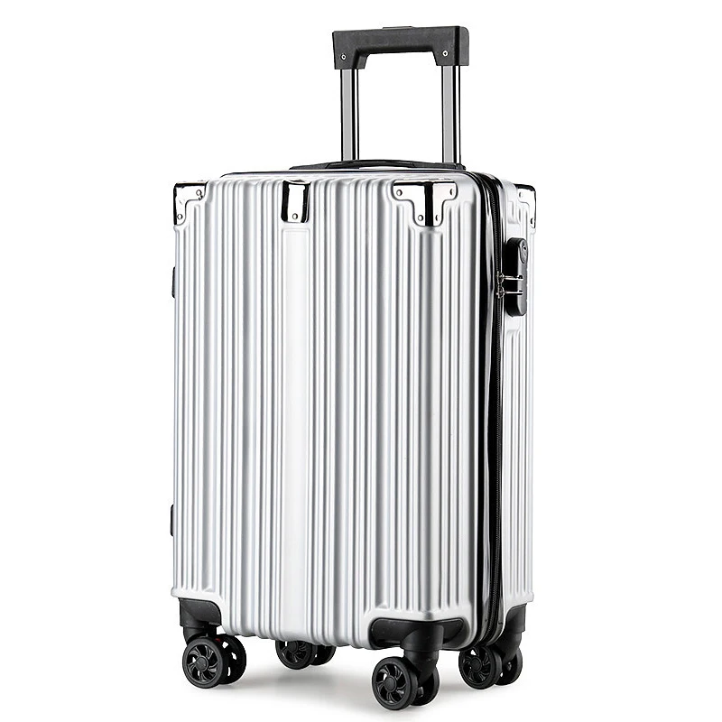 Silver Business Type ABS+PC 20/24 inch High Grade Travel Trolley Luggage Bag Durable Pp Rolling hard Shell Vintage Suitcase