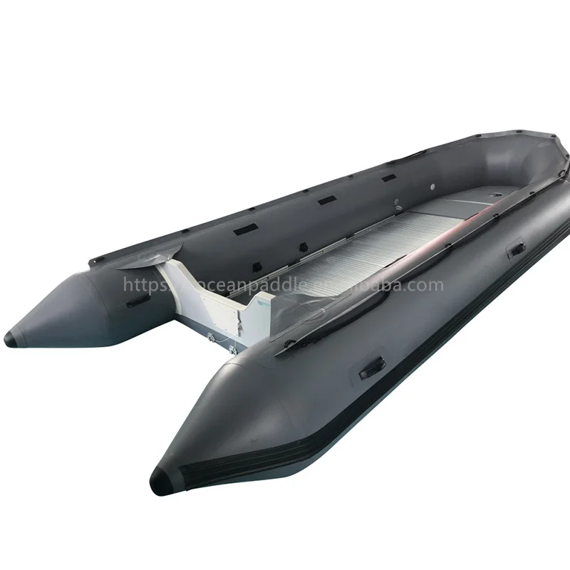 Heavy Duty Large 5m 5.2m 5.5m 5.8m inflatable rubber fishing boat aluminium bottom boat 10-20 person with Bimini top