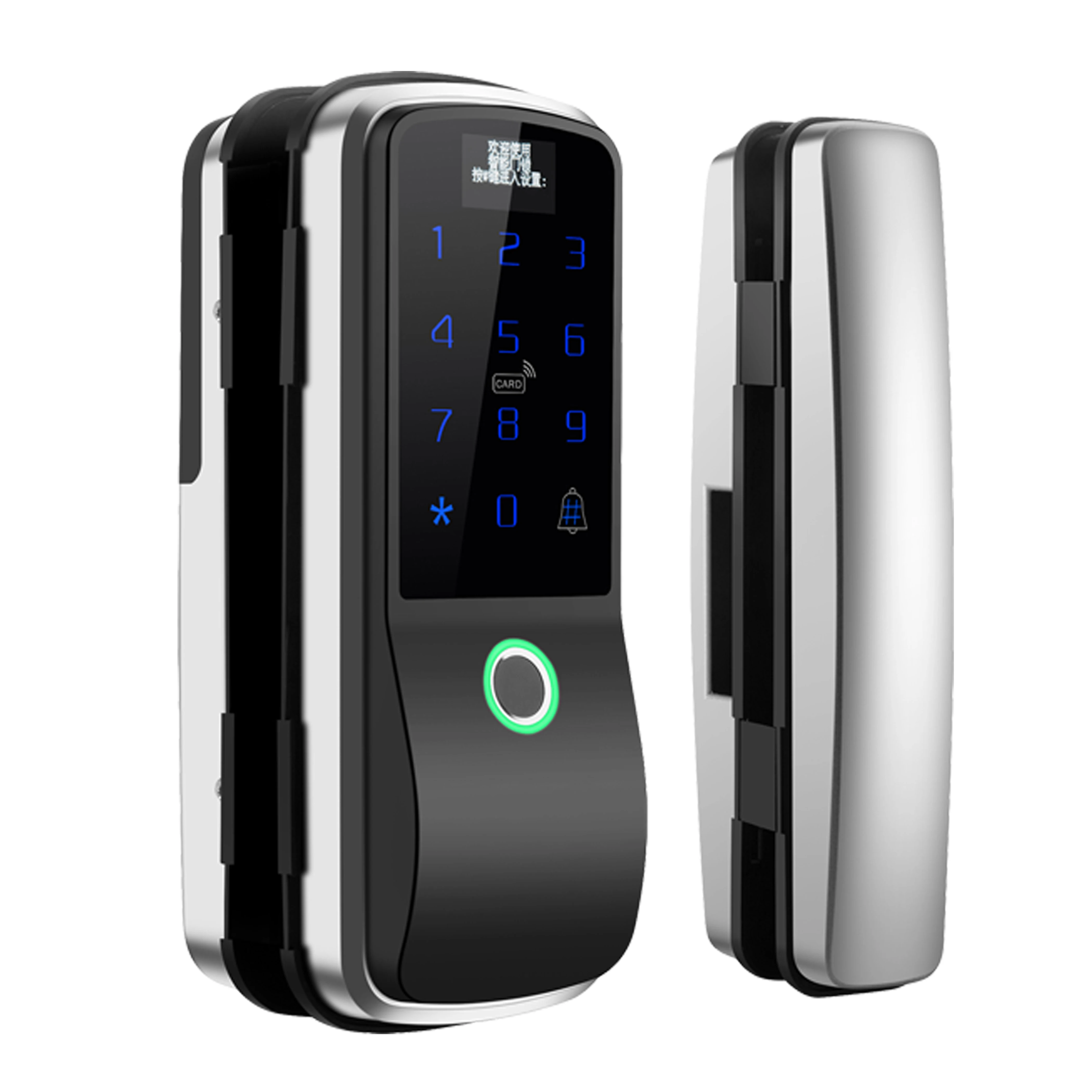 
Amazon office high security aluminum alloy Tuya smart sliding fingerprint magnetic glass door lock 