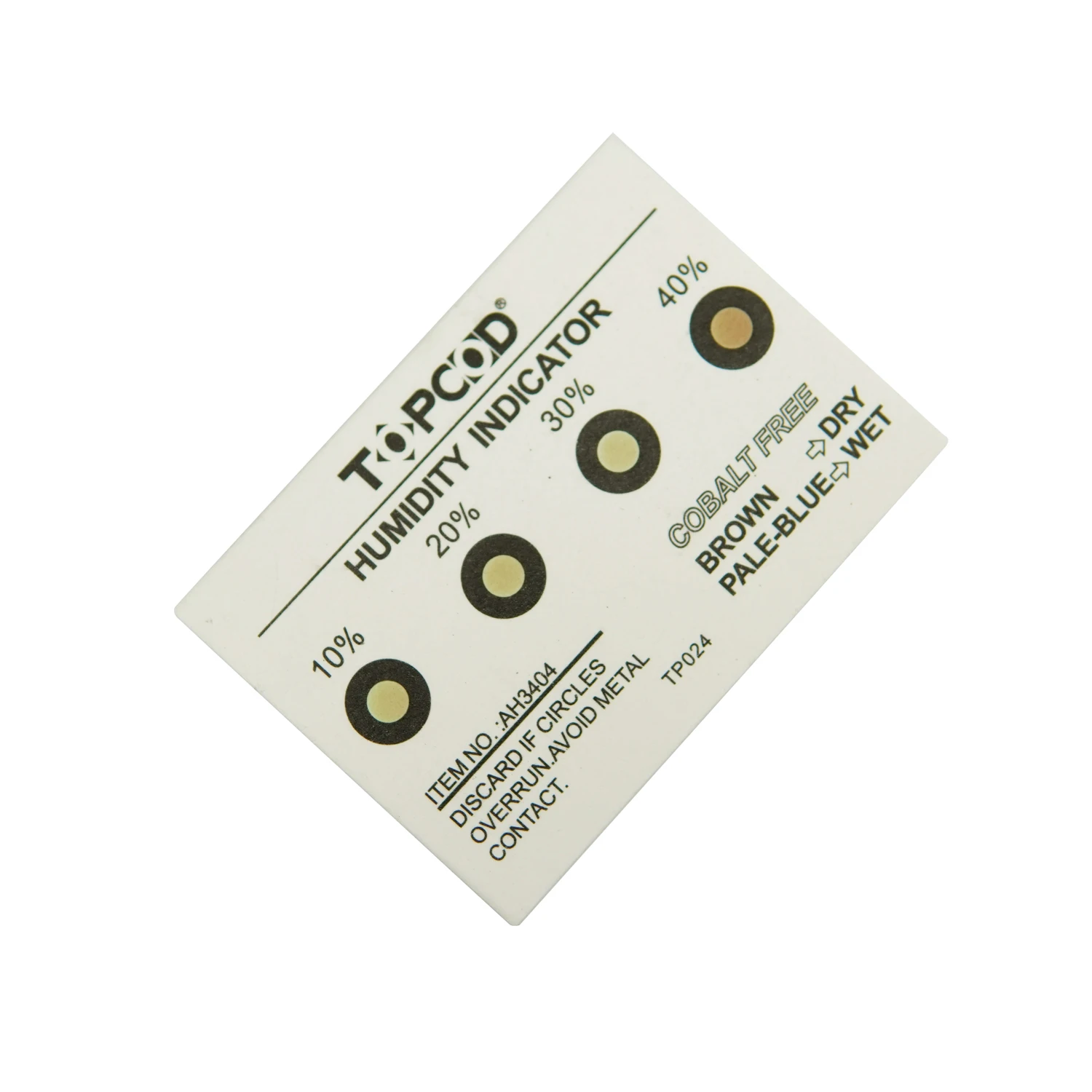 Hot selling 4 dots yellow to blue cards zeolite 13x for ethylene absorber humidity indicator card with low price