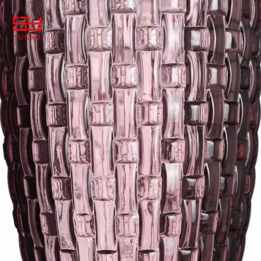 Restaurant Custom Wholesale Design Handblown Purple Colored Set of 2 Drinking Glass Water Cup