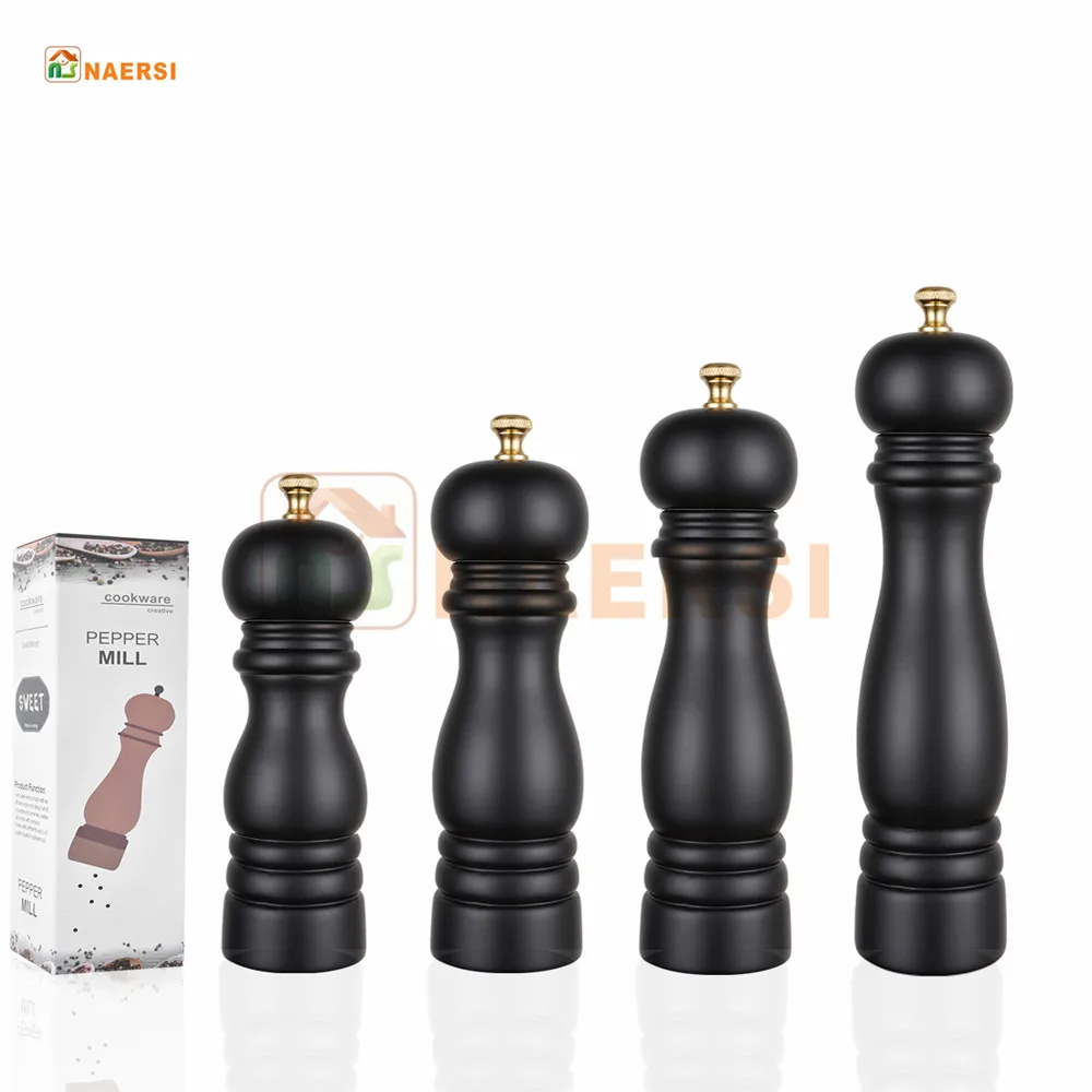 Wholesale manual black pepper mill set salt and pepper mills restaurant pepper grinder mill nordic