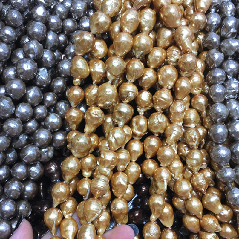 Wholesale 12-15mm Dyed Baroque Pearl Beads AA Grade Big Large Freshwater Baroque Pearl Strand
