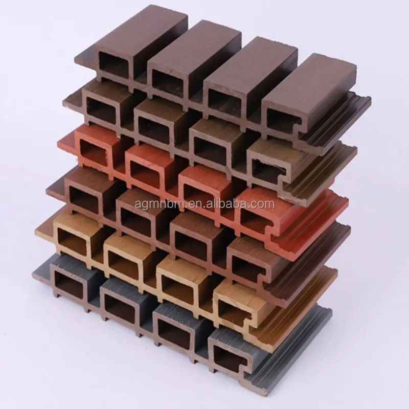 Co-extrusion Grille decorative design  wooden plastic siding fluted panels outdoor wpc exterior wall cladding