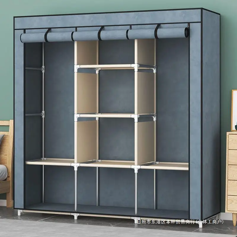 Simple Modern Fabric Portable Kids Bedroom Furniture Cloth Wardrobe Closet Cupboard Organizer Cabinet