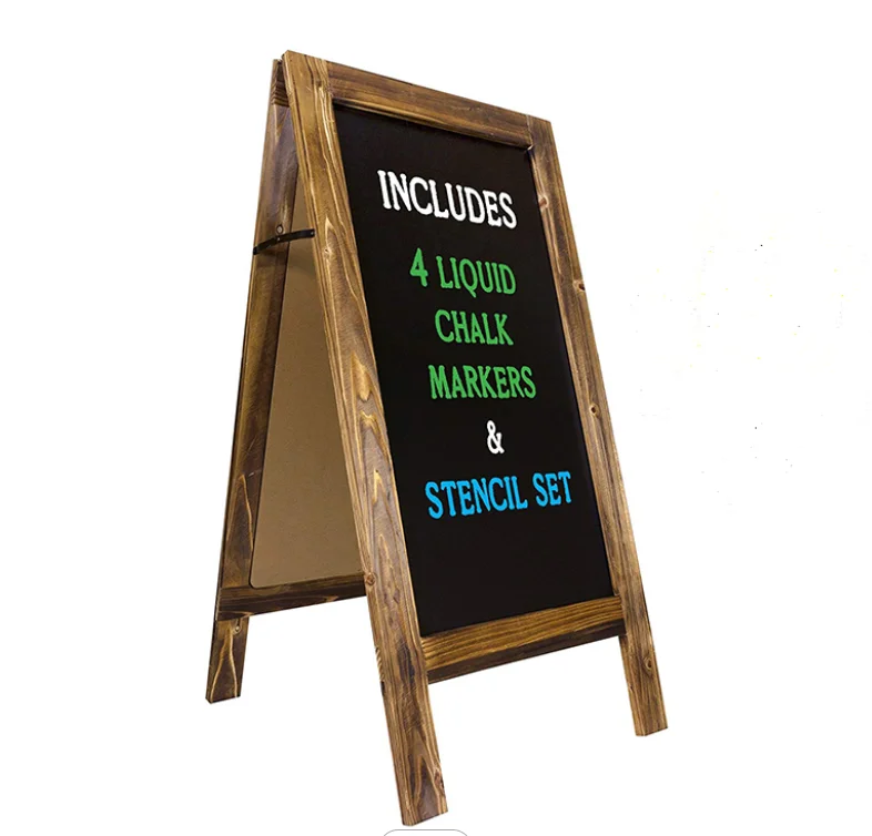 A set of 2 pack rustic&vintage Style Mini Tabletop Chalkboard Signs with Removable Wood Base