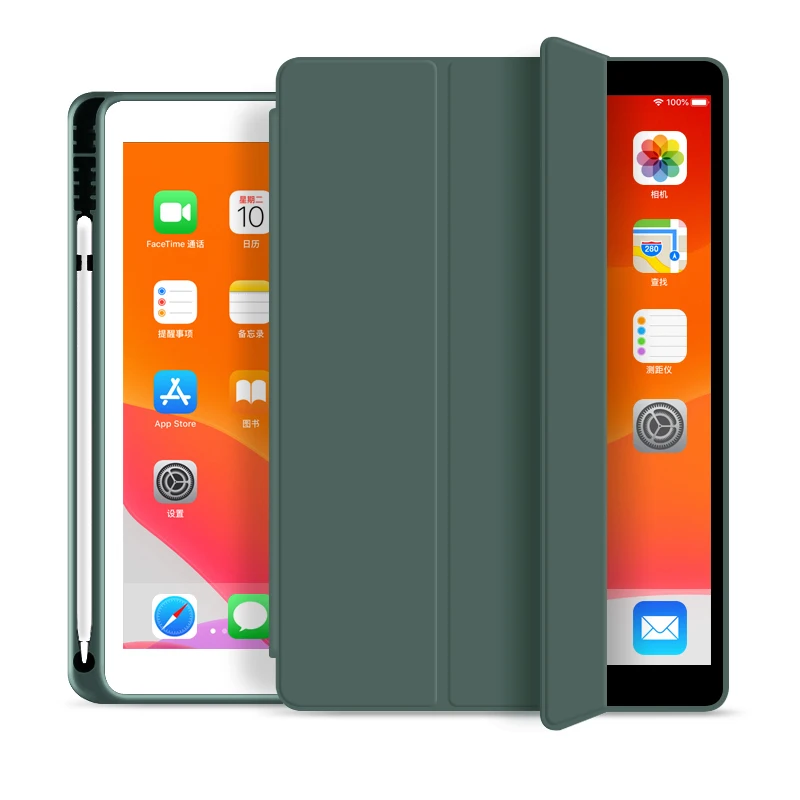  Чехол для iPad 10 2 дюйма держатель карандашей умный чехол планшета 8-го поколения