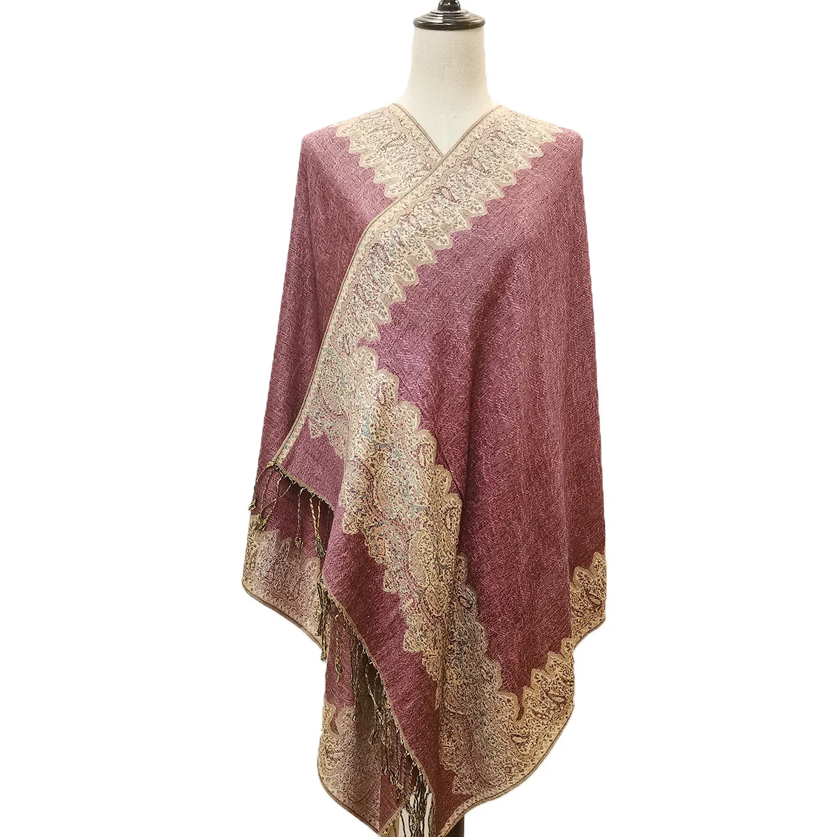 Classic Cross-Border Jacquard Joker Cashmere Scarf Tassel Long Square Wool Towel Adults Muslims New Fashion Print Design