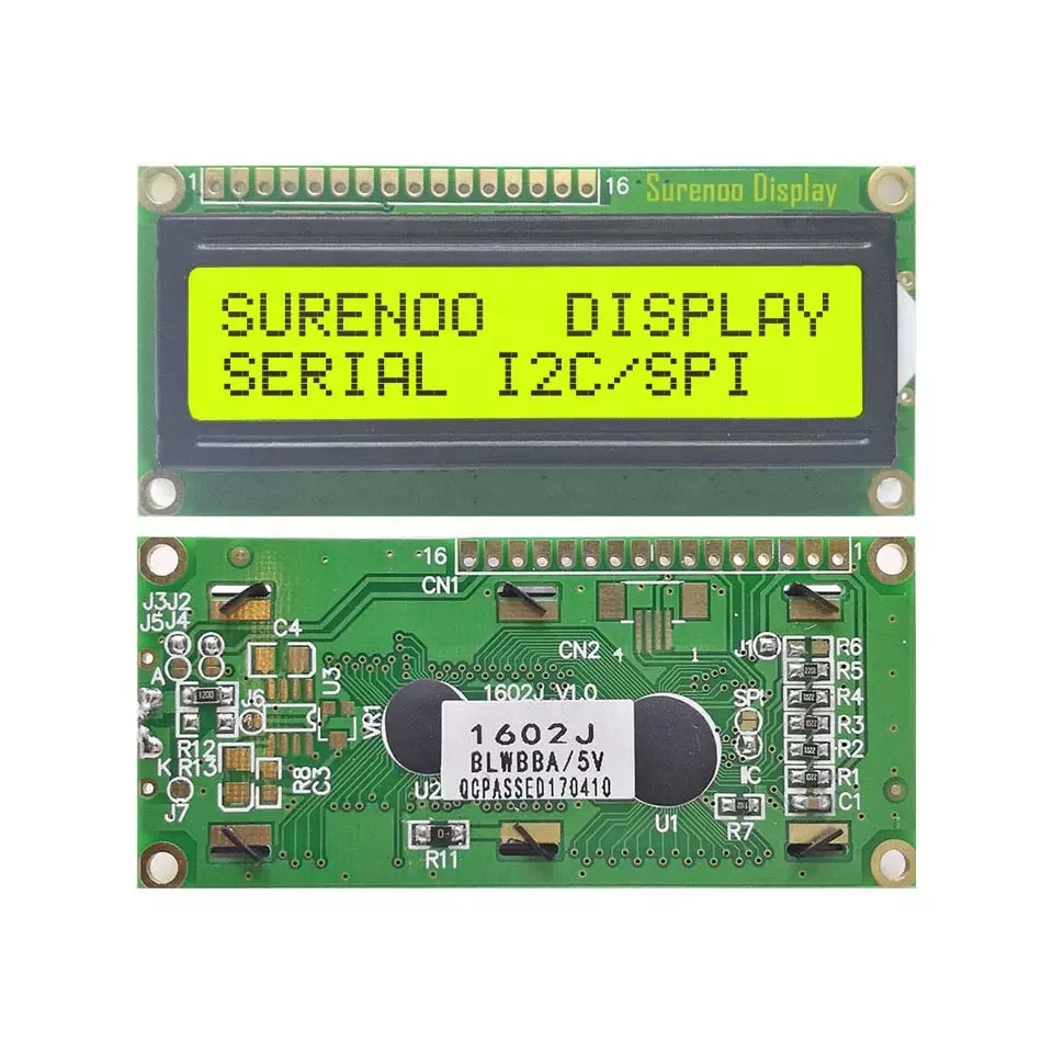 B2B-80*36MM Serial I2C/IIC or SPI Interface AIP31068 162 16X2 1602 Character LCD Module Display Screen LCM with LED Backlight