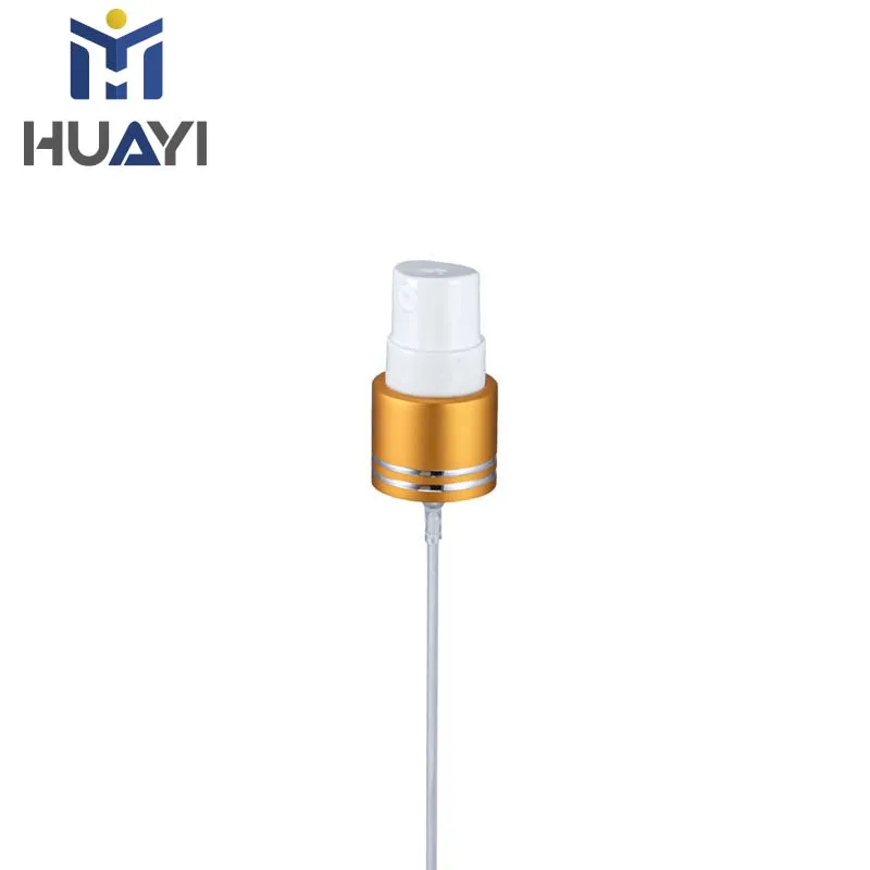 HUAYI Manufacture 16/410 Aluminum Screw Fine Mist Perfume Sprayer With Rings Plastic Spray Pump