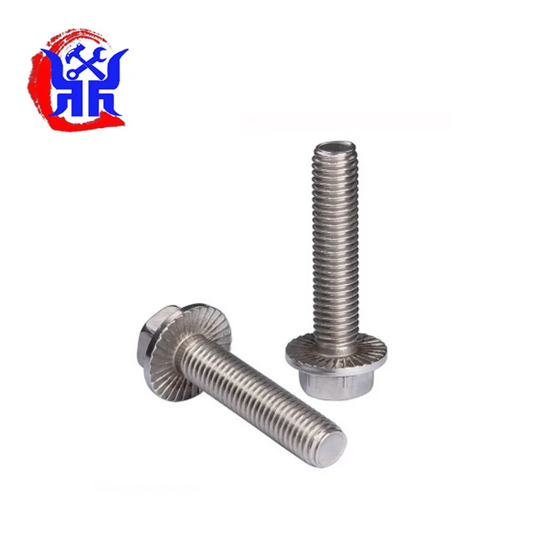 High Strength Grade 8.8 Metric Flanged Hex Bolts M6x1.0x20mm Hex Flange Serrated Bolts Applied to Motorcycle Engine Bolts