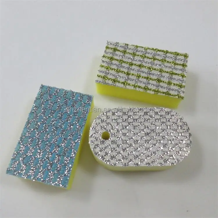 Multifunctional Kitchen Cleaning Sponge Non-Scratch Heavy Duty Stainless Steel Wire Mesh Sponge Scouring Pad Sponges For Dishes