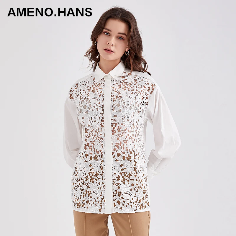 Hot sale good quality luxury design white shirt women blouses and shirts for women