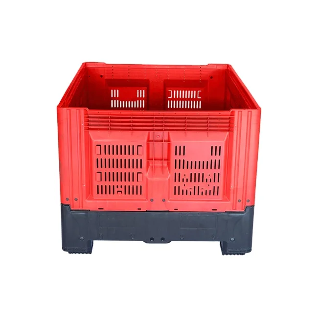 Good price foldable design food grade collapsible plastic pallet container for fruit storage