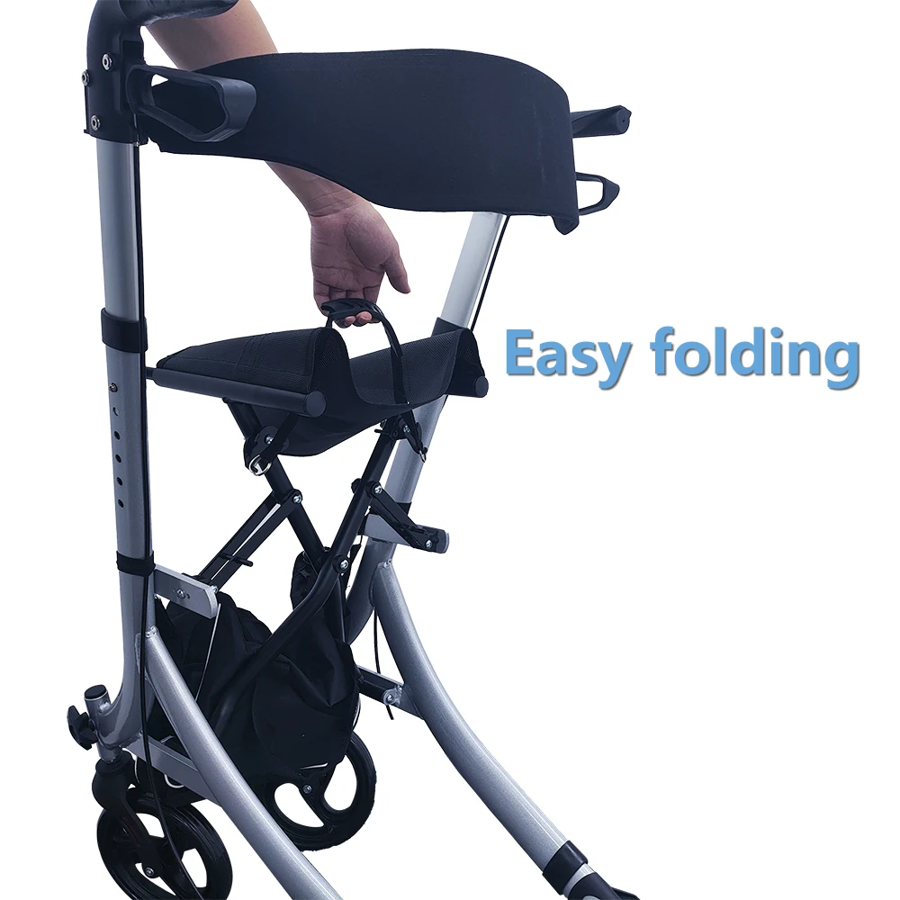 Walker And Rollers 4 Wheels Rehabilitation Equipment Walker Aluminum Surgical Medical Activity Older Adult Folding Types