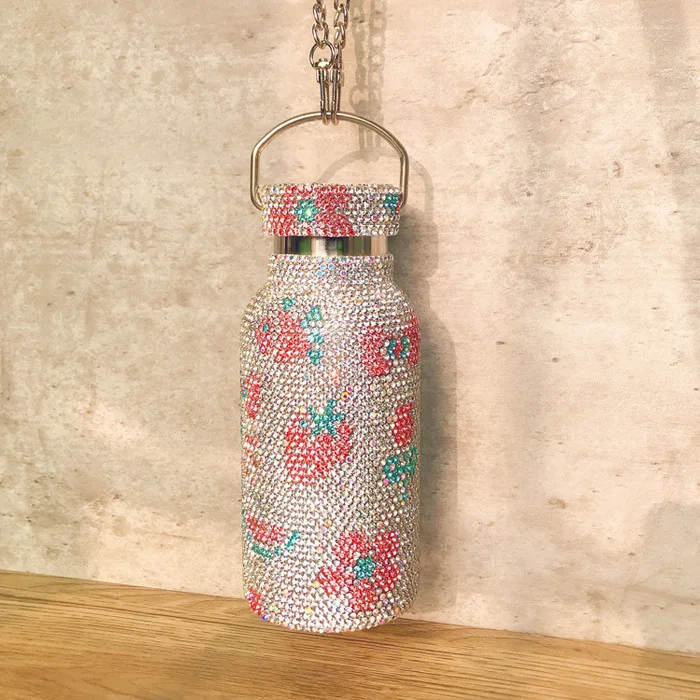 14 oz INS  Stainless steel cup Custom Drink Bottle Bling Rhinestone diamond tumbler for gifts