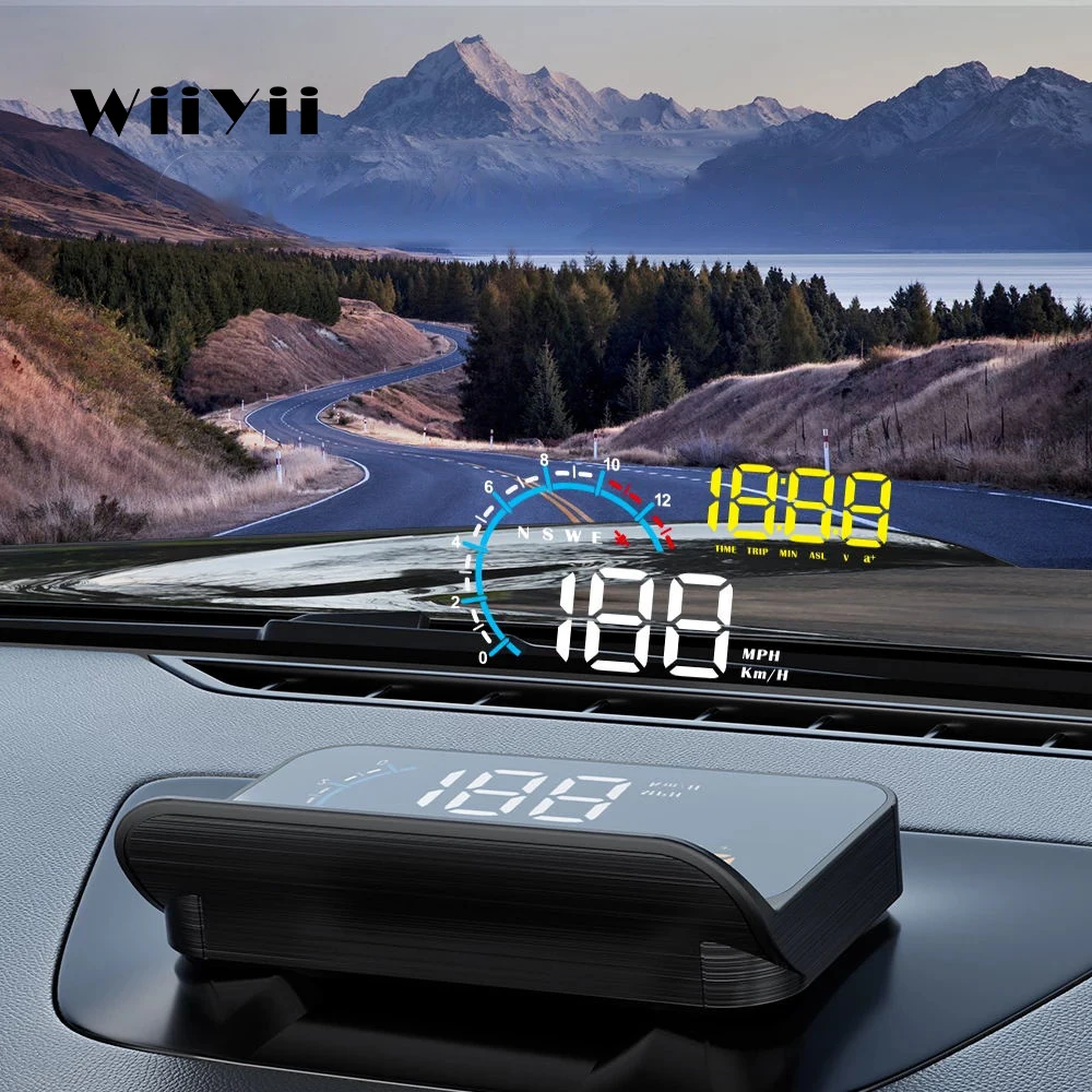 WiiYii Heads Up Display Car Universal Dual System 3.5 HUD M12 with  OBD II GPS Interface